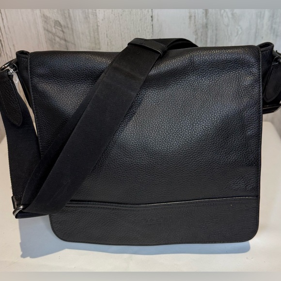 Coach Other - Coach Houston Map Bag, Black Pebble Leather Messenger Bag 2024 4007